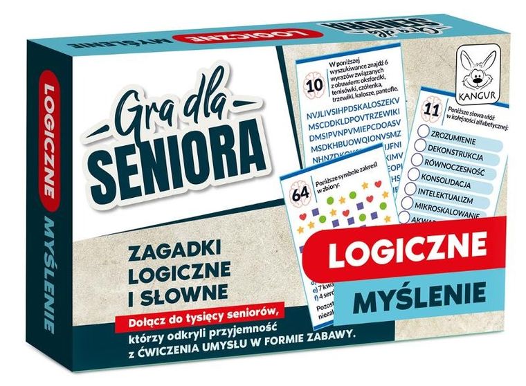 Kangur, Gra dla Seniora, Logiczne Myślenie, karty z łamigłówkami