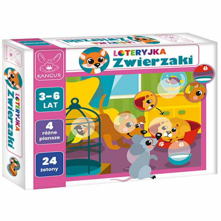 Kangur, Loteryjka, Zwierzaki, gra edukacyjna