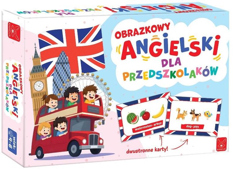 Kangur, Obrazkowy Angielski dla Przedszkolaków, karty edukacyjne