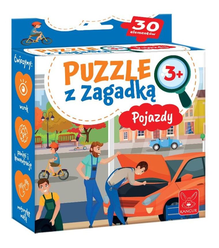 Kangur, Pojazdy, puzzle z zagadką, 30 elementów