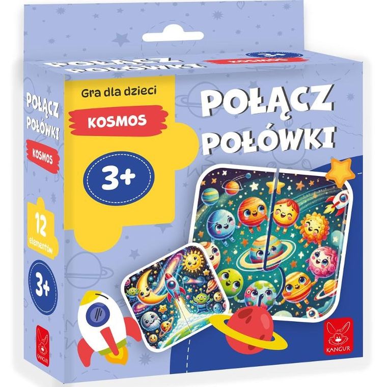 Kangur, Połącz połówki, Kosmos, puzzle, 12 elementów