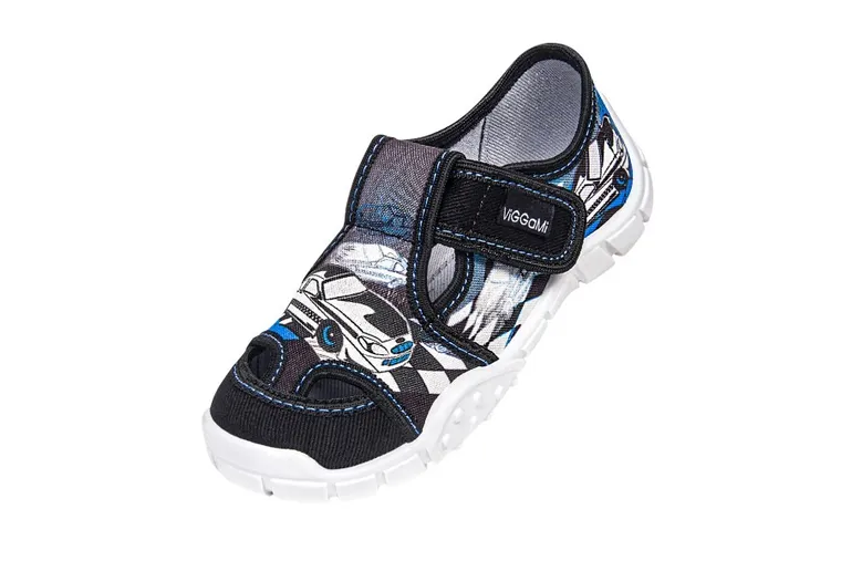 Kapcie chłopięce, czarne, Adaś, Vi-GGa-Mi