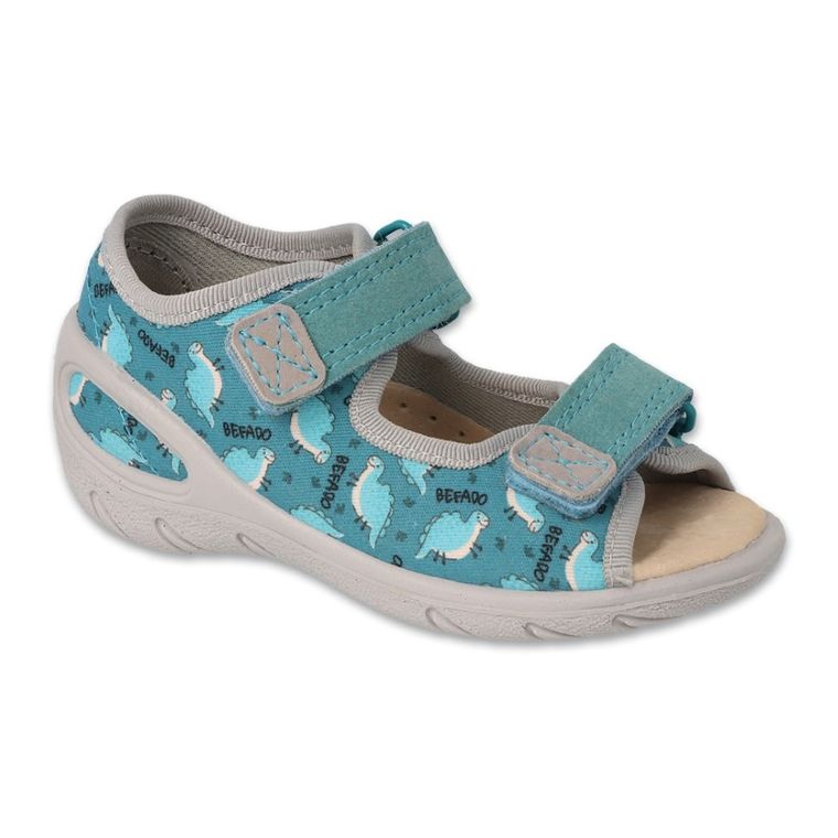 Kapcie chłopięce, turkusowe, Befado