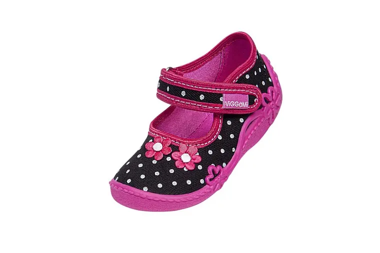 Kapcie dziewczęce, czarne, Maja, Vi-GGa-Mi