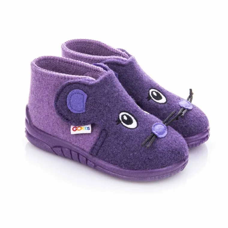 Kapcie dziewczęce, filcowe, fioletowe, GoKids