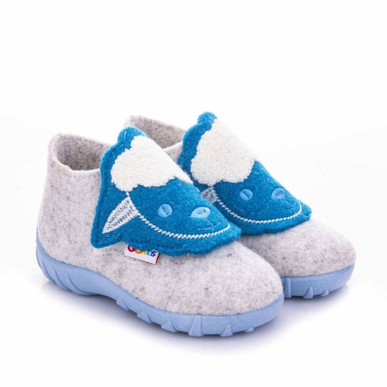Kapcie dziewczęce, filcowe, szare, GoKids