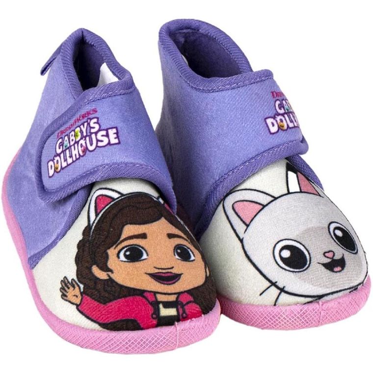 Kapcie dziewczęce, fioletowe, Koci Domek Gabi, Cerda