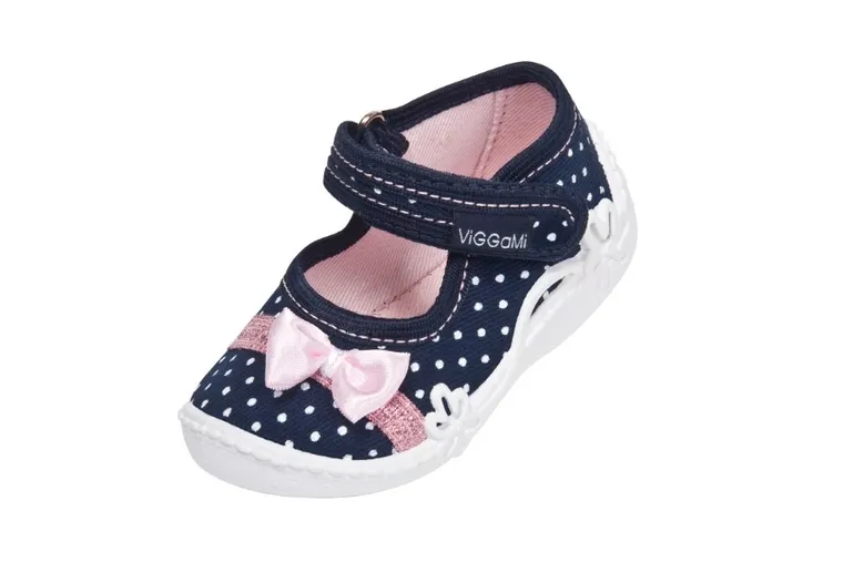 Kapcie dziewczęce, granatowe, Maja, Vi-GGa-Mi