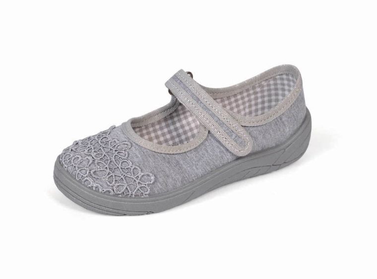 Kapcie dziewczęce, szare, Nazo
