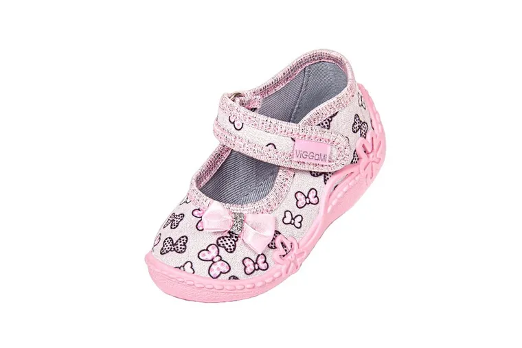 Kapcie dziewczęce, szare, Tosia, Vi-GGa-Mi