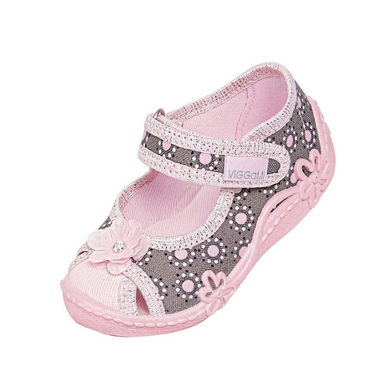 Kapcie dziewczęce, szare, Vi-GGa-Mi