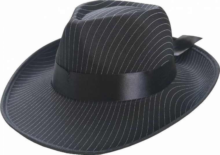 Kapelusz Al Capone, czarny w paski