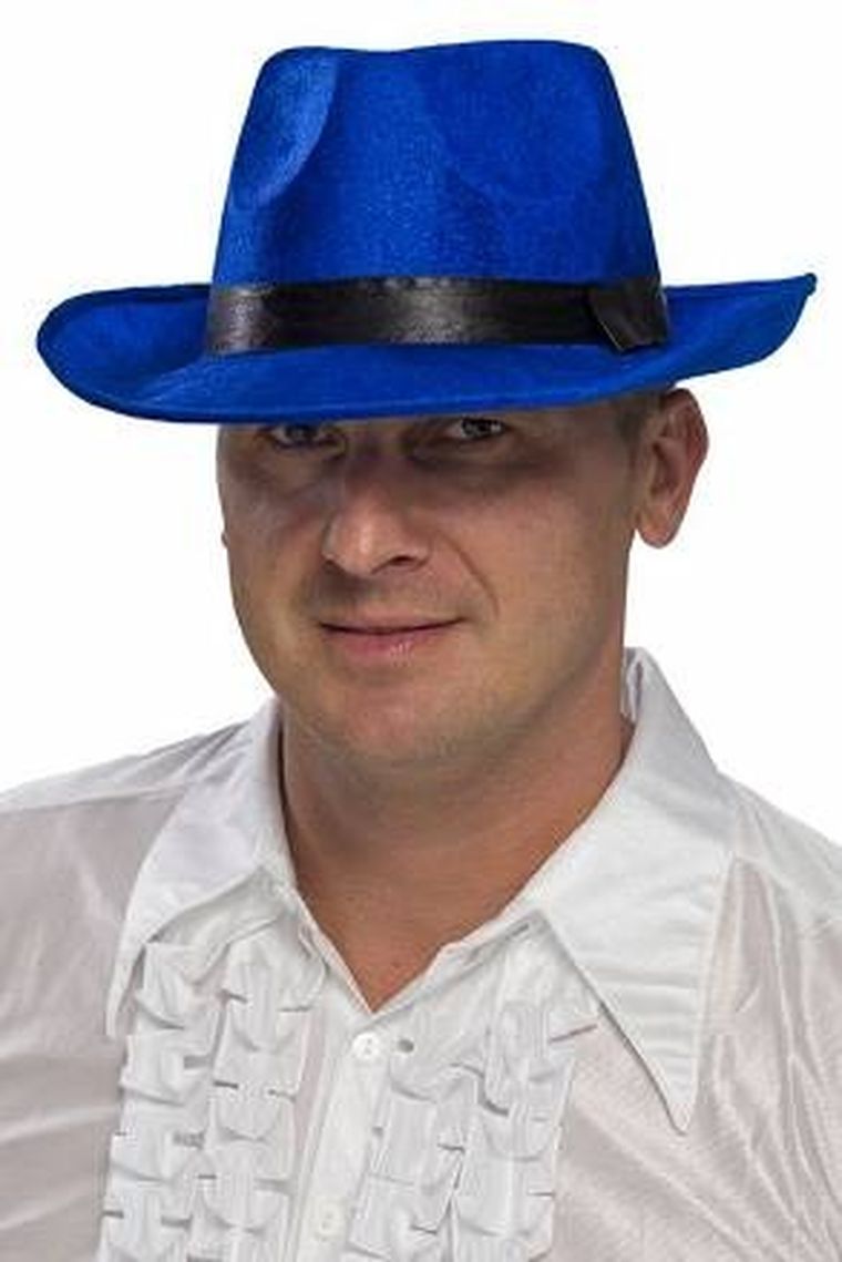 Kapelusz Al Capone, niebieski