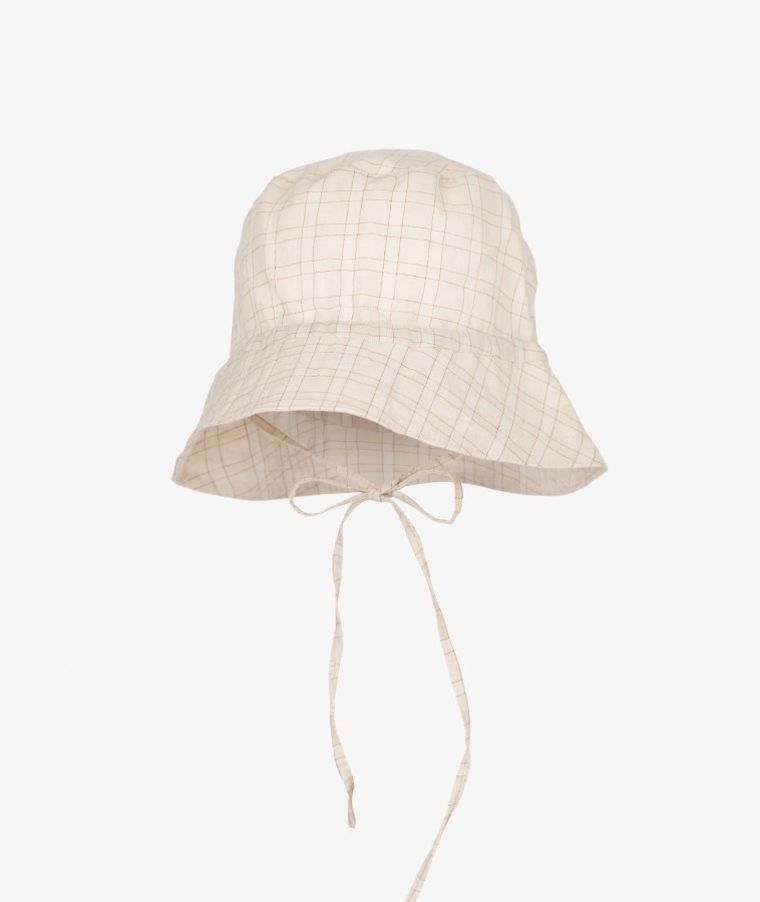 Kapelusz chłopięcy, wiązany, beżowy, Iltom