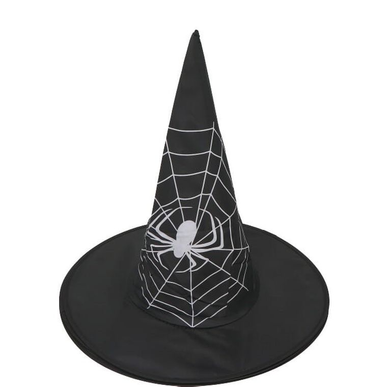 Kapelusz czarownicy, pajęczyna, czarny