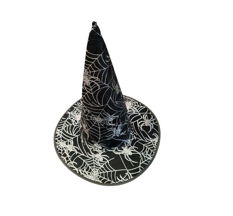 Kapelusz czarownicy z pajęczyną, czarny