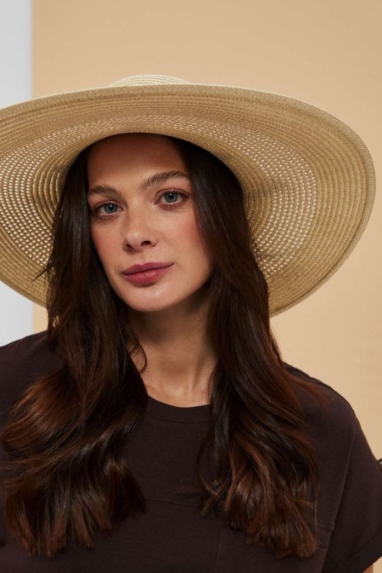 Kapelusz damski, słomiany, beżowy, Moodo