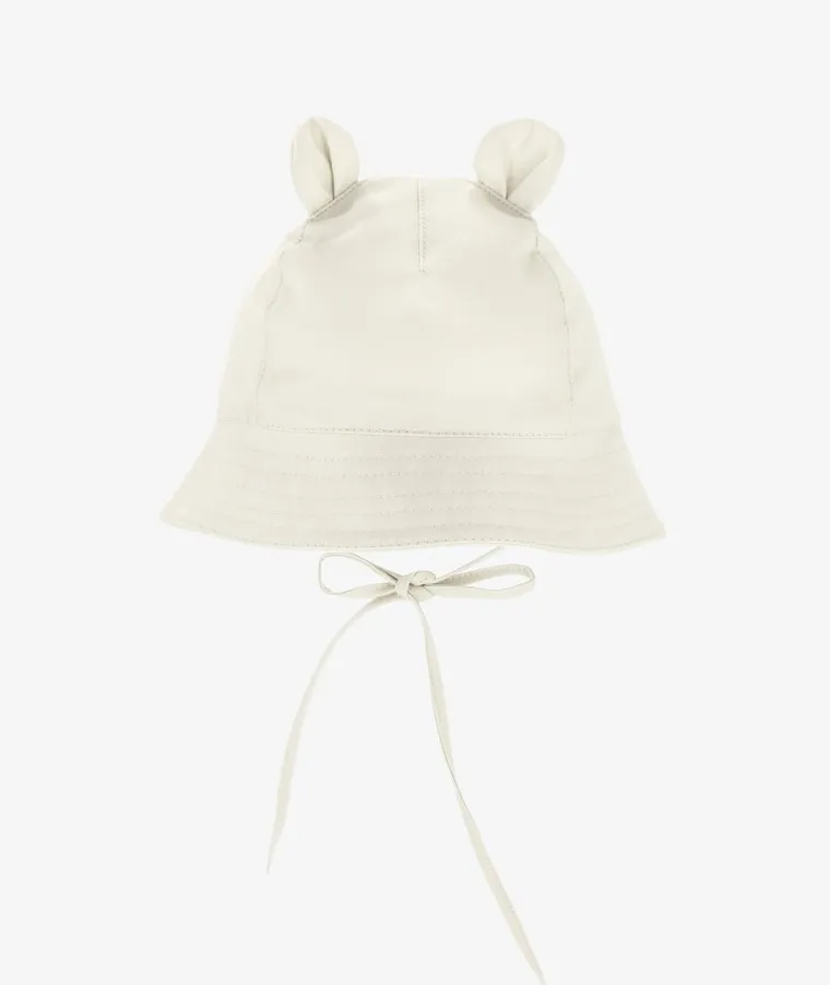 Kapelusz dziecięcy, wiązany, beżowy, Iltom