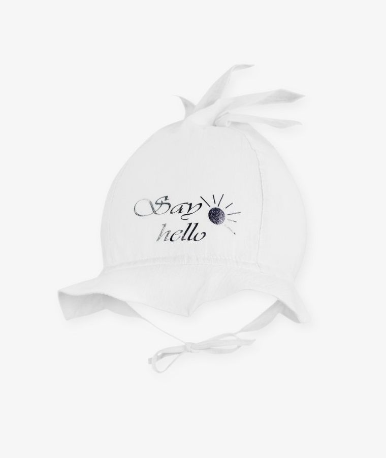 Kapelusz dziewczęcy, biały, wiązany, Iltom