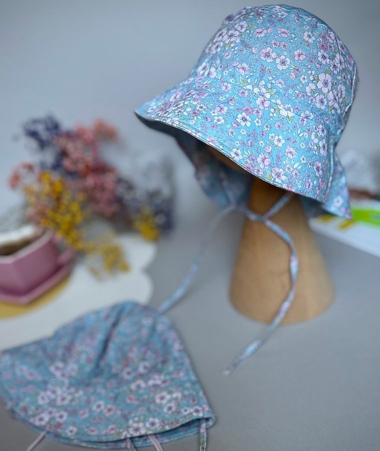 Kapelusz dziewczęcy safari, niebieski, Iltom