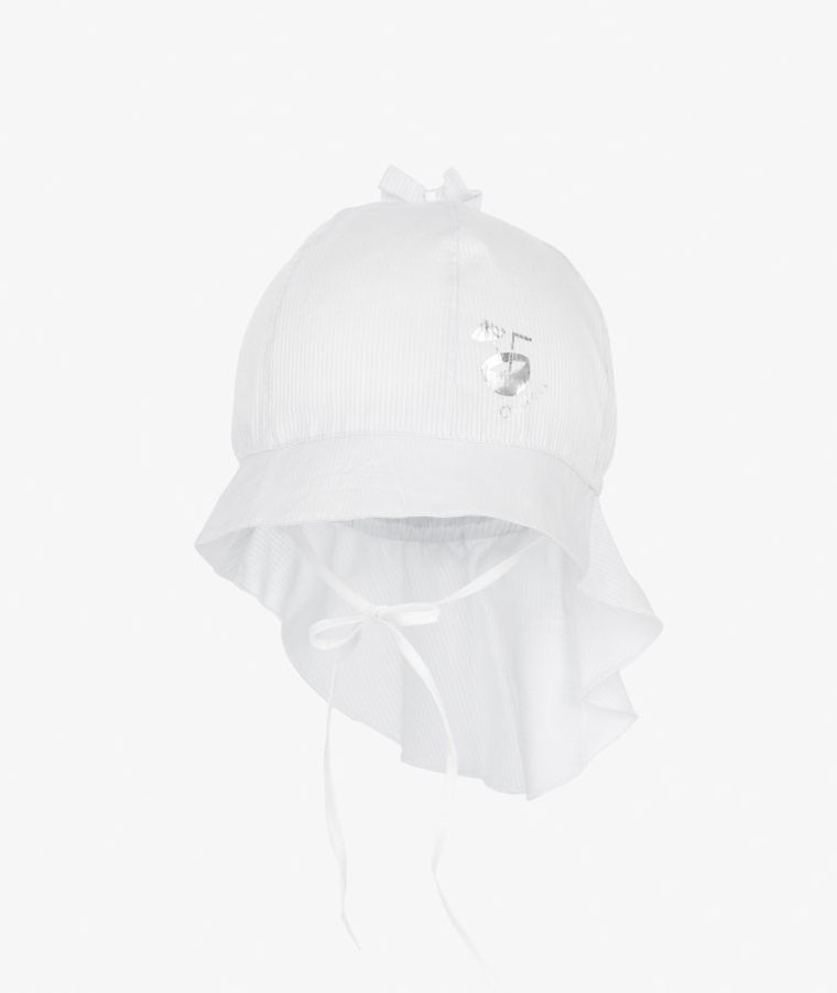 Kapelusz dziewczęcy safari, wiązany, biały, Chillout, Iltom