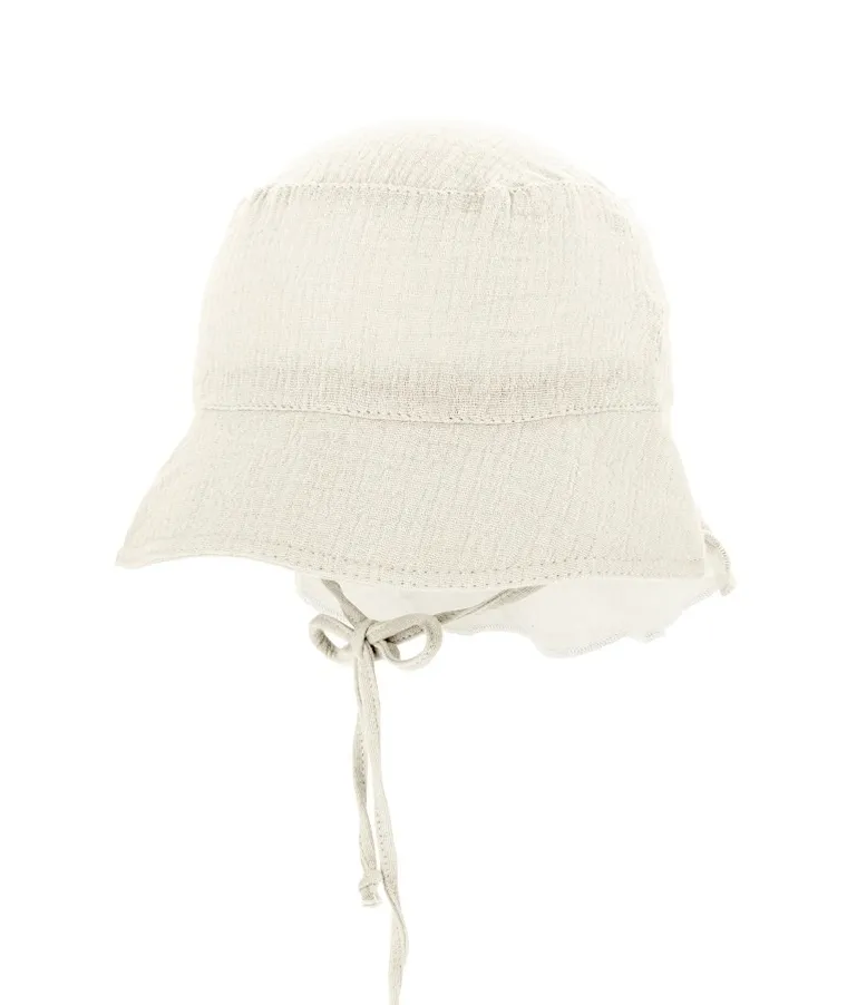 Kapelusz dziewczęcy safari, wiązany, ecru, Iltom