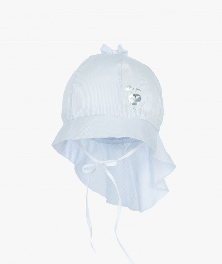 Kapelusz dziewczęcy safari, wiązany, niebieski, Iltom