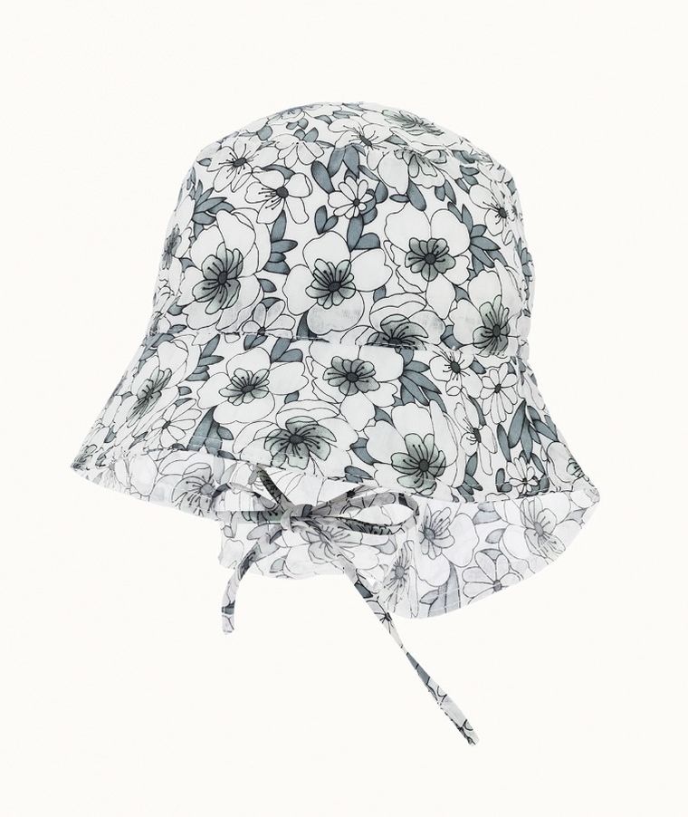 Kapelusz dziewczęcy safari, wiązany, szary, Iltom