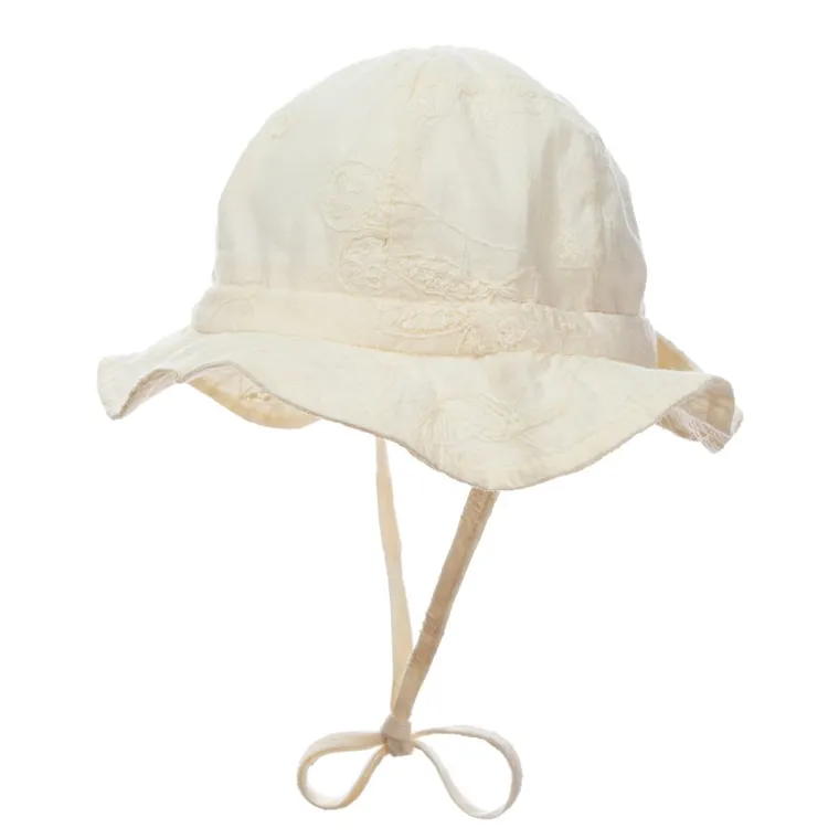 Kapelusz dziewczęcy, wiązany, beżowy, Döll