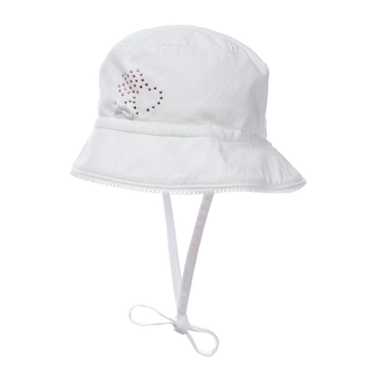 Kapelusz dziewczęcy, wiązany, biały, Döll