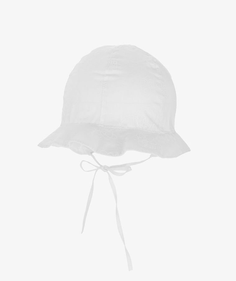 Kapelusz dziewczęcy wiązany, biały, Iltom