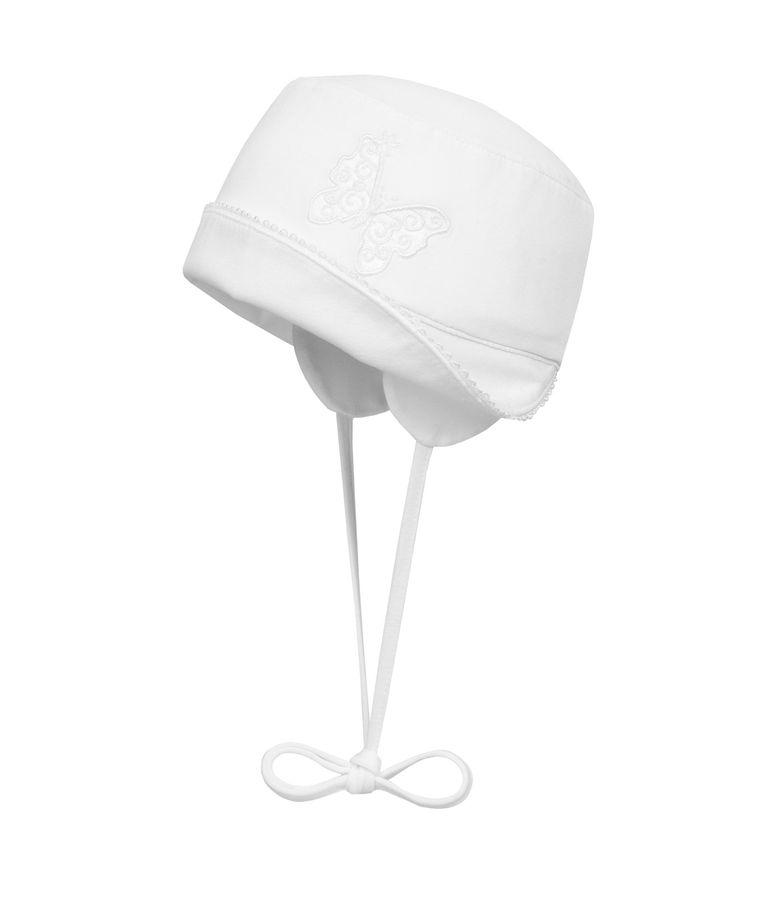 Kapelusz dziewczęcy, wiązany, biały, troczki, Döll