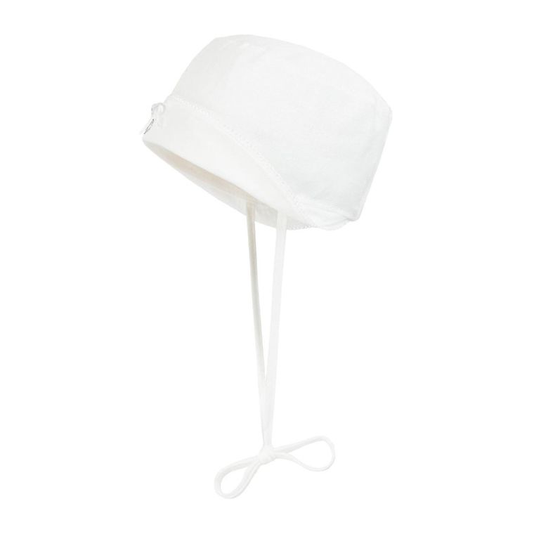 Kapelusz dziewczęcy, wiązany, lniany, biały, Döll