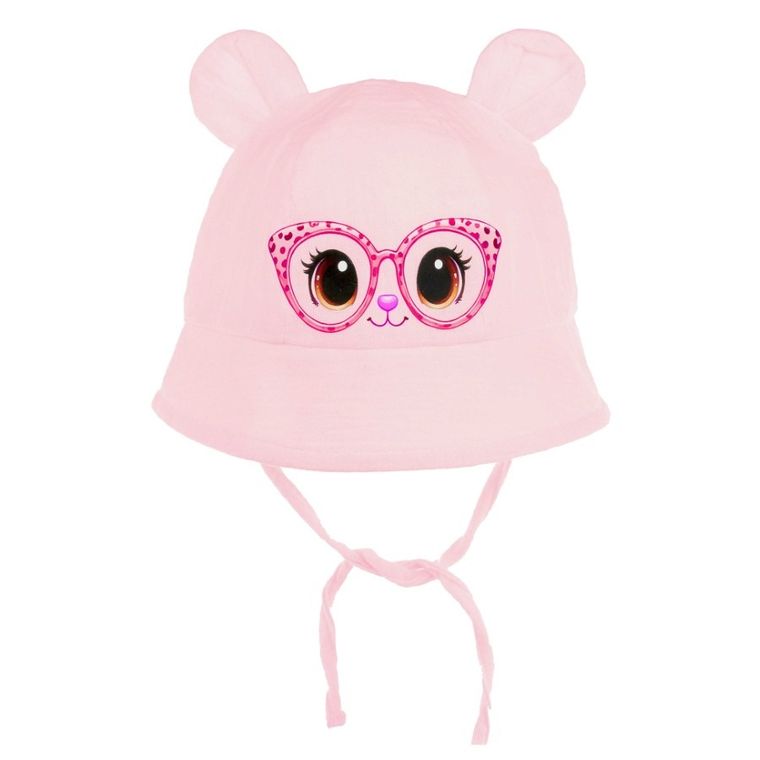 Kapelusz dziewczęcy, wiązany, różowy, Ambra