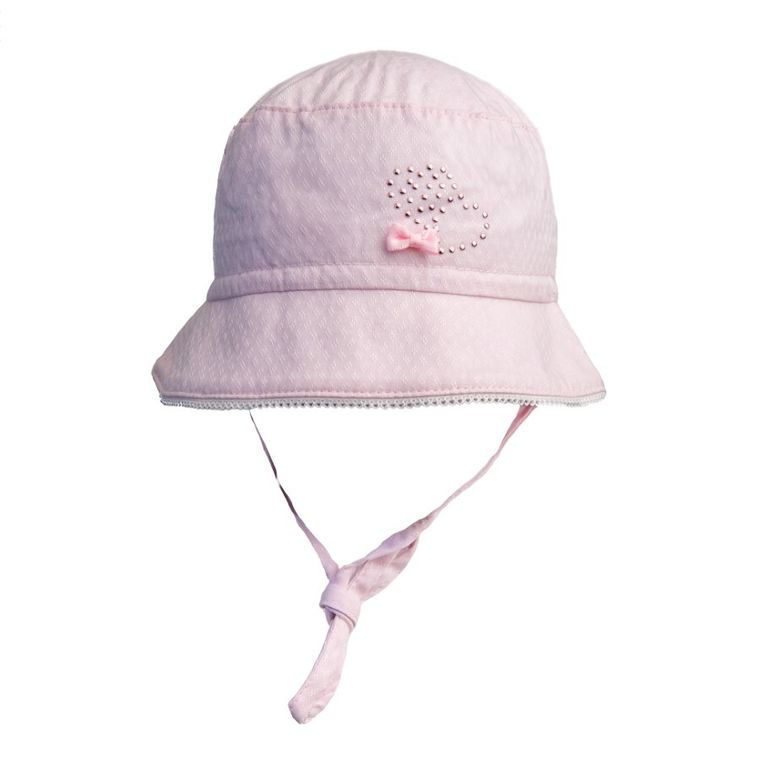 Kapelusz dziewczęcy, wiązany, różowy, Döll