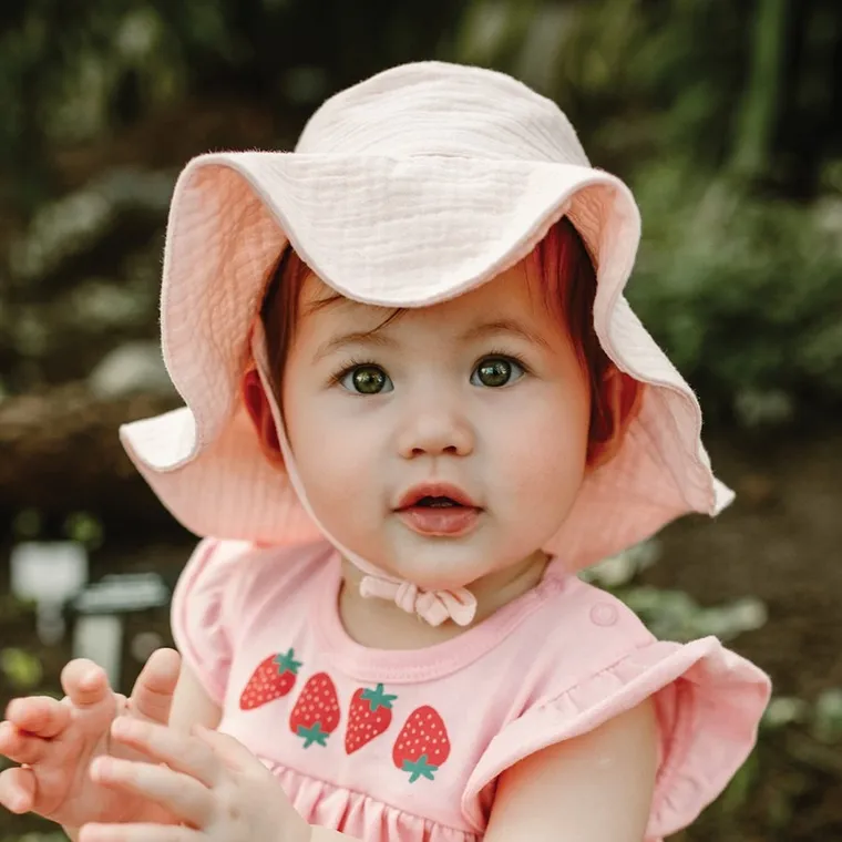 Kapelusz dziewczęcy, wiązany, różowy, Eevi