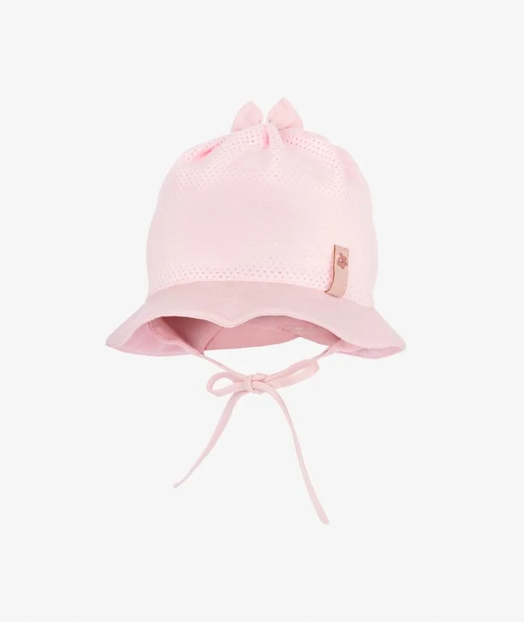 Kapelusz dziewczęcy, wiązany, różowy, Iltom
