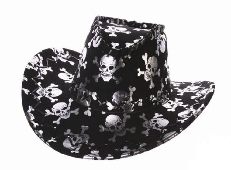 Kapelusz, kowboj, czaszki