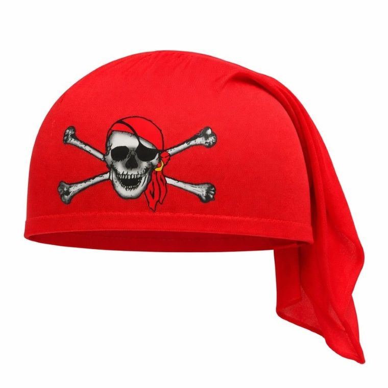 Kapelusz, pirat z chustą, czerwony
