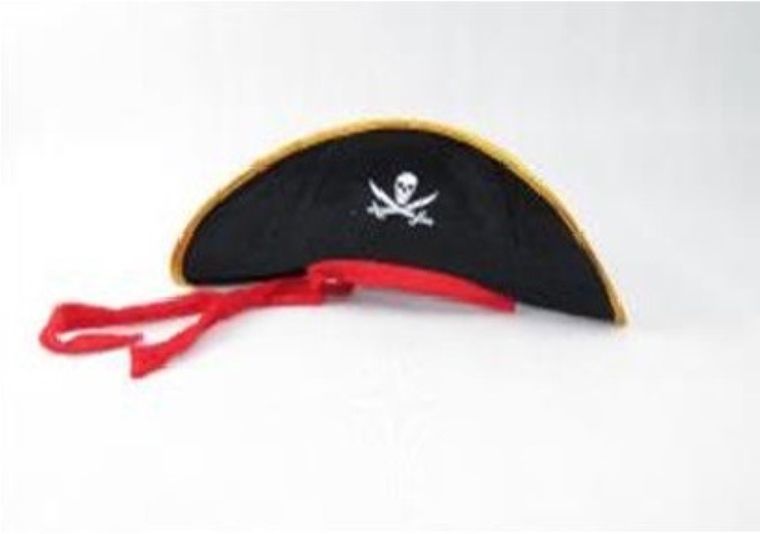 Kapelusz, pirat, z czerwoną wstążką