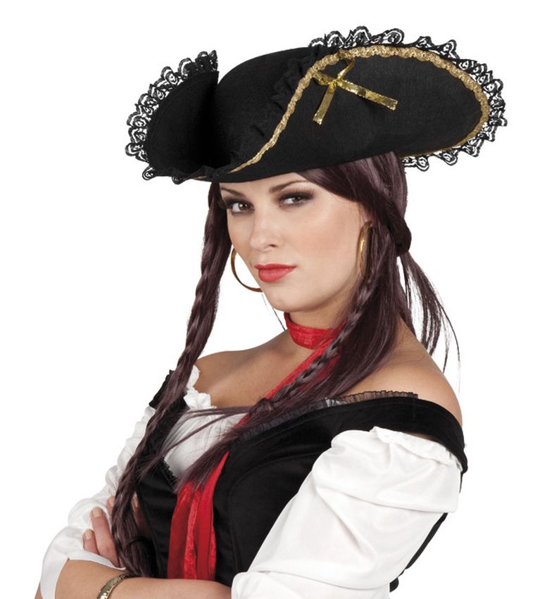 Kapelusz z koronką, piratka, kapitanka