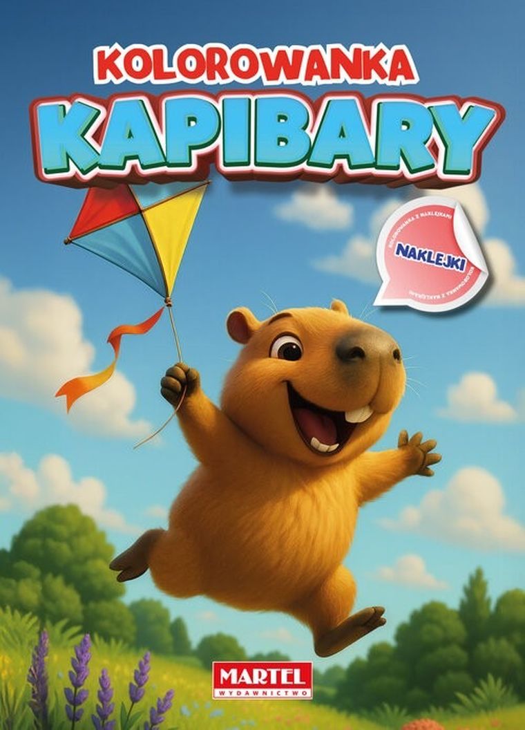 Kapibary z naklejkami. Kolorowanka