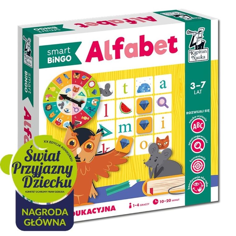 Kapitan Nauka. Alfabet Smart Bingo, gra edukacyjna
