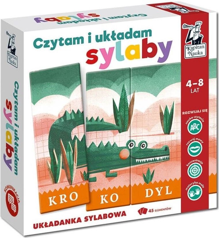 Kapitan Nauka. Czytam i układam sylaby. Układanka sylabowa