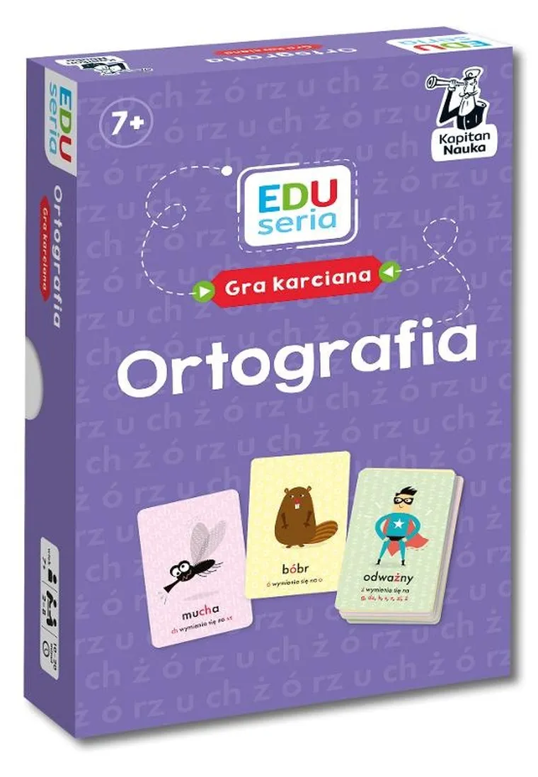Kapitan Nauka. EDUseria. Ortografia, edukacyjna gra karciana
