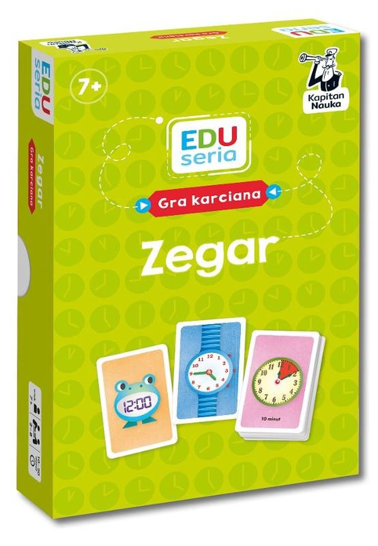 Kapitan Nauka. EDUseria. Zegar, edukacyjna gra karciana