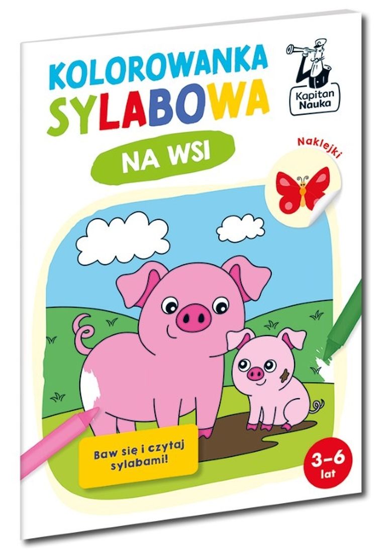 Kapitan Nauka. Kolorowanka sylabowa. Na wsi