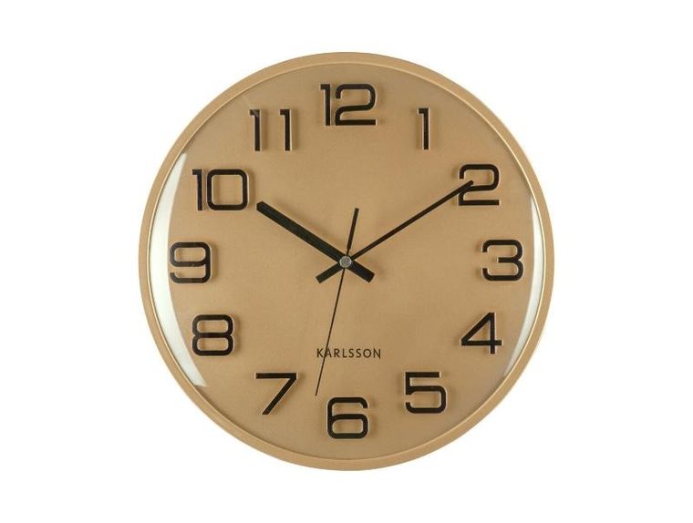 Karlsson, zegar ścienny, złoty 3d Numbers, Ø 30.5 cm