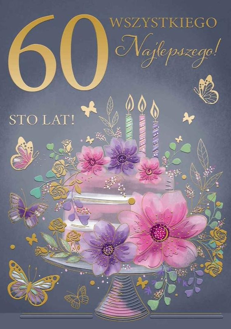 Karnet A5, urodziny, 60