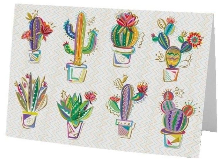 Karnet B6 + koperta, kaktusy